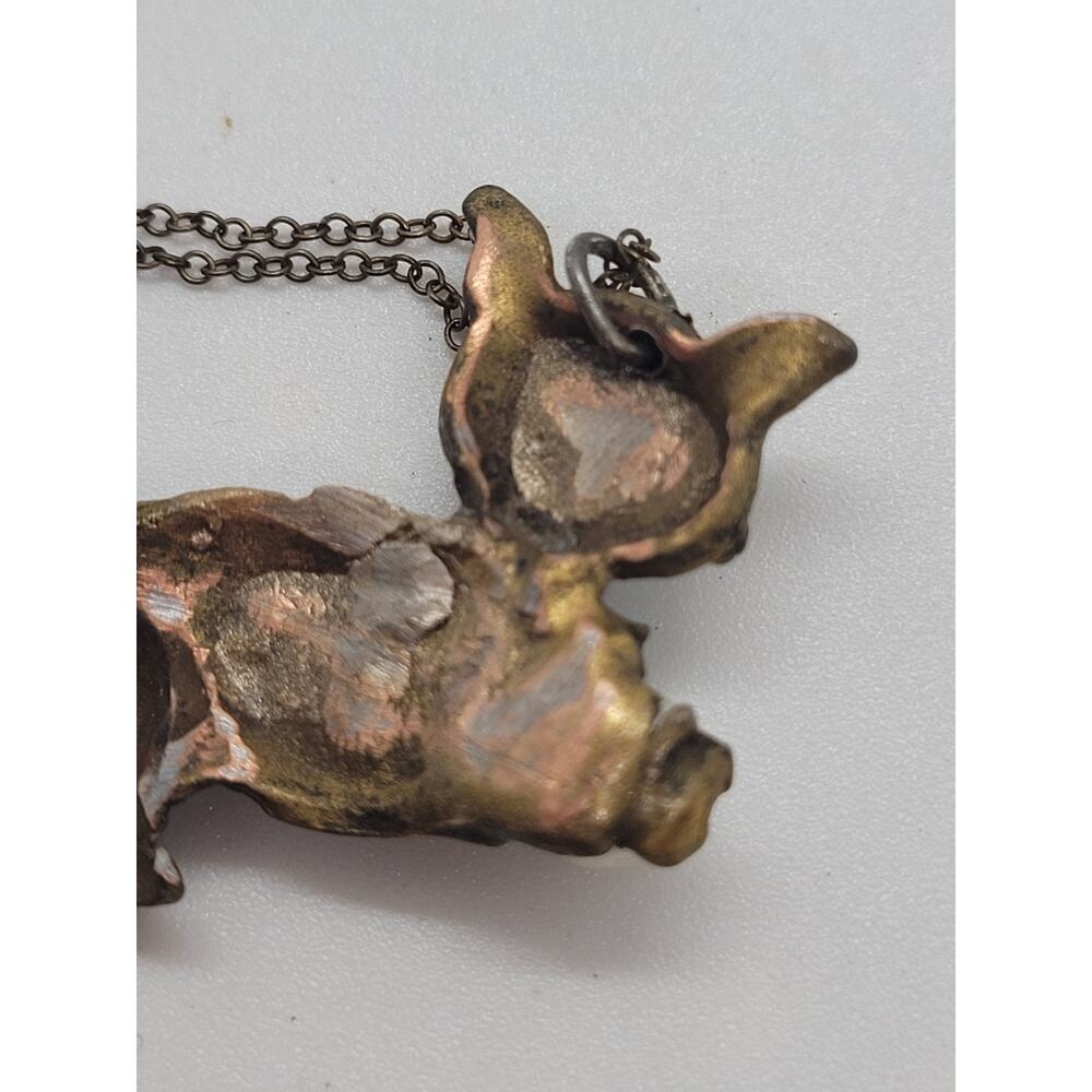 Vintage Whimsical Cat Pearl Rhinestone Pendant Necklace - Picture 11 of 12